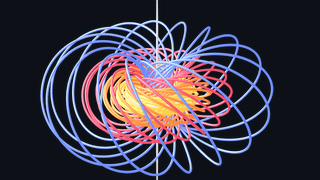 The Hopf fibration: colorful linked circles form nested tori as beads travel along them